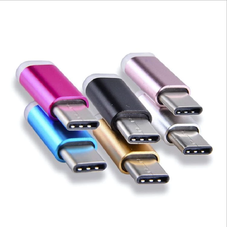Адаптер из алюминиевого сплава, micro-USB — Type-C, для мобильного телефона, подходит для Android (гнездо micro к штекеру Type-C)