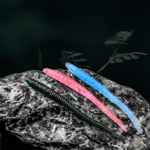 New 8cm/1.12g Noodle Worm Lure: Bionic Soft Worm with Fishy & Salty Aroma, Ideal for Texas Rig and Drop Shot Rigs
