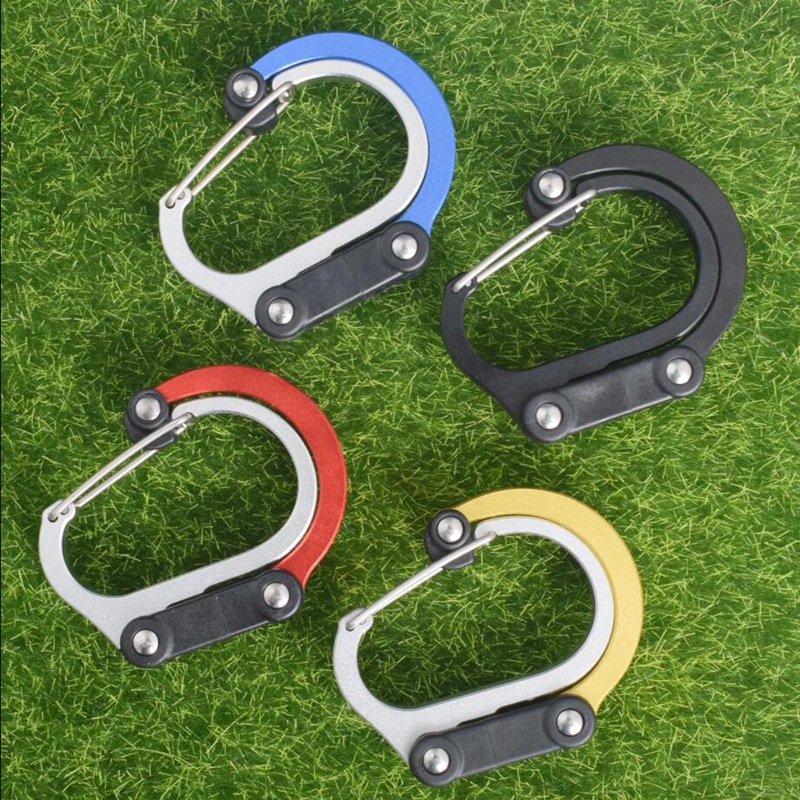 Spot Quick-Release Factory Direct Sales D-Type Carabiner 360 ° Rotating Outdoor Travel Climbing Quick Hook Aluminum Alloy Multi