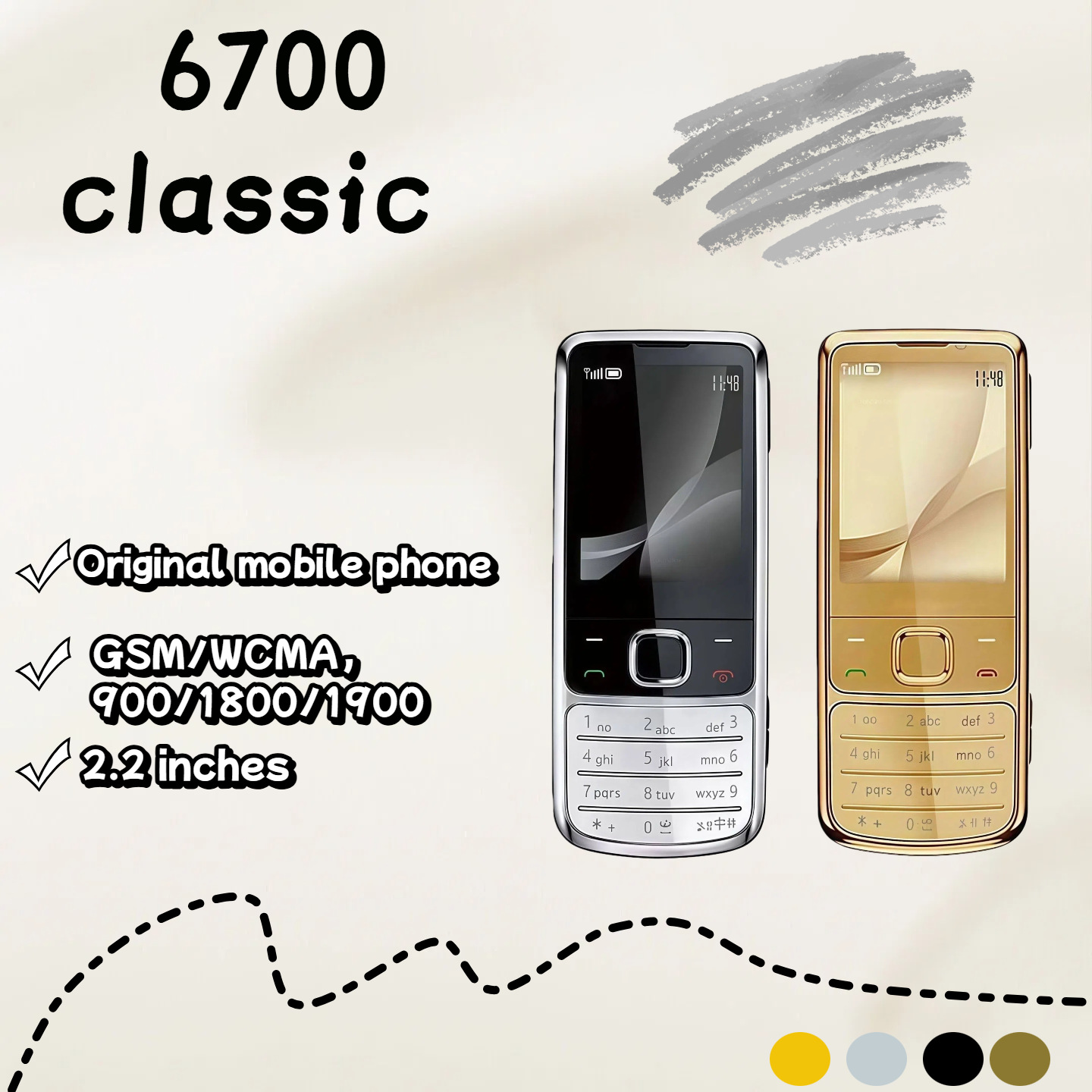 Straight mobile phone 6700 classic button 3G straight mobile phone spare elderly mobile phone ราคา 5,798 บาท*ส่งฟรี
