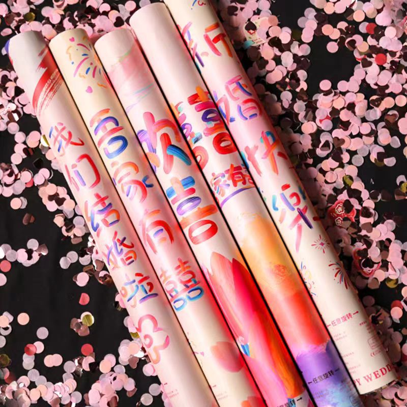 新型の色絵結婚の礼儀の筒は結婚して花びらの花火を持って箱の結婚祝いの用品の大全を持って越境します。|undefined