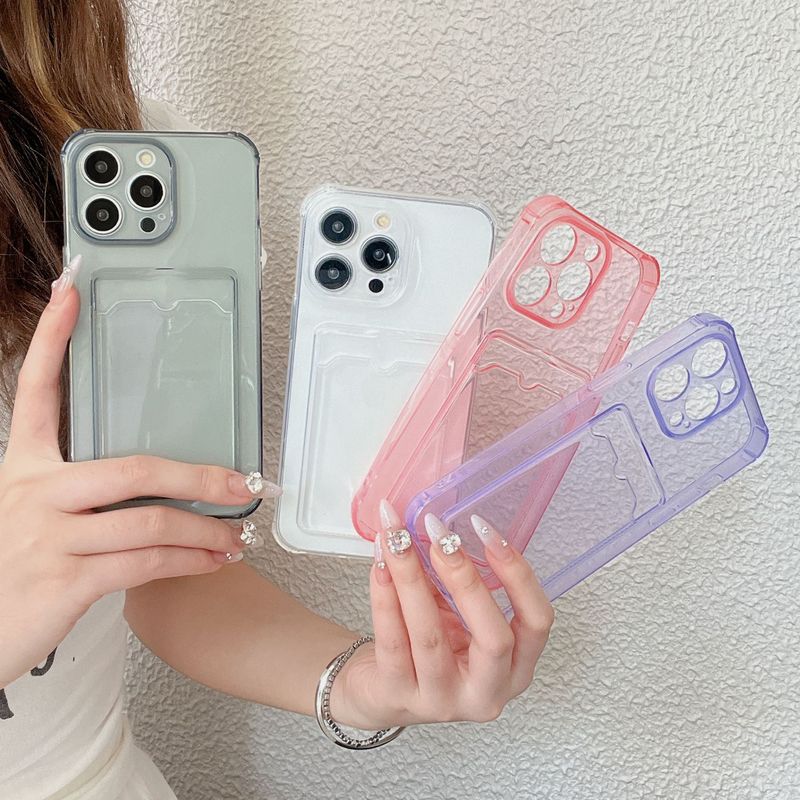 シンプルな透明カードホルダー付きiPhone15Pro Maxケース、Apple 17/13/14対応、カード収納可能|undefined