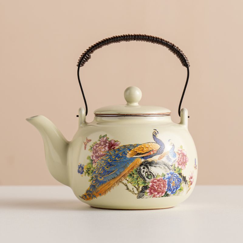 Nuevo tipo de horno Ru cerámica de alta capacidad tetera de té de alta calidad, tetera de té de kung fu separable y filtrada, tetera de té retro Liang
