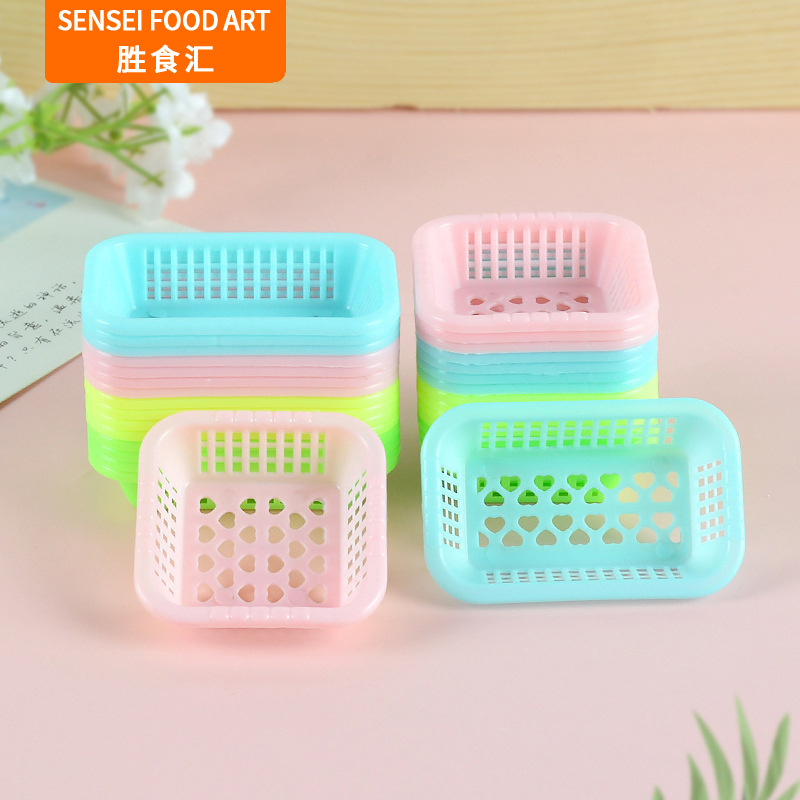 Dollhouse迷你塑料篮子趣味过家家厨餐具玩具迷你厨房袖珍蔬菜筐