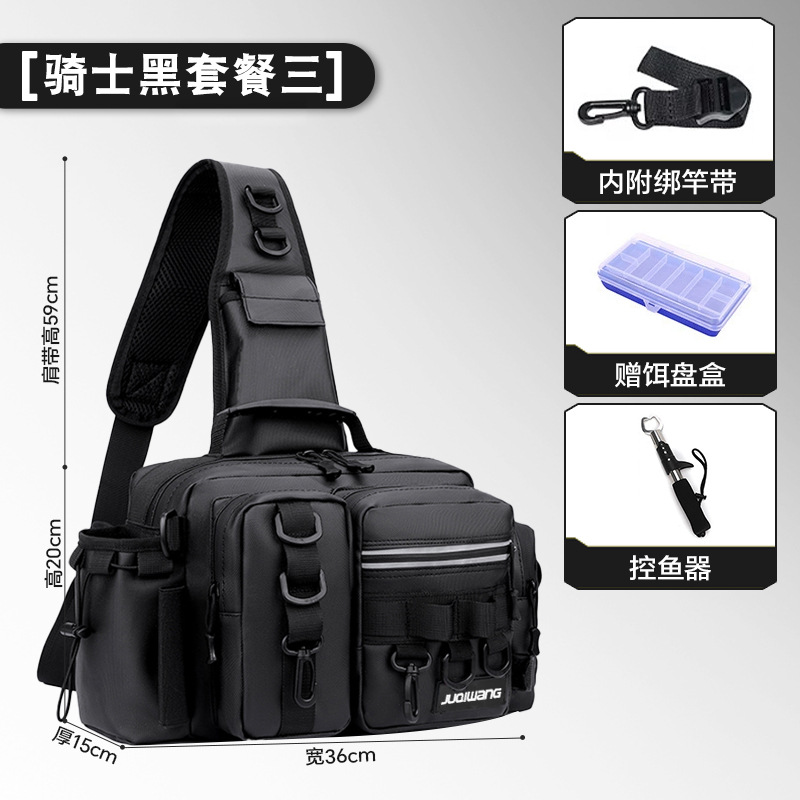 Bolsa de cintura multifuncional, mochila de hombro, mochila de tramo inclinada impermeable y resistente al desgaste, bolsa de almacenamiento para equipos de pesca especiales image 9