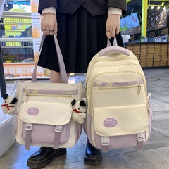 大容量高中生雙肩包學院風女生書包中學生撞色高質量初中學生書包