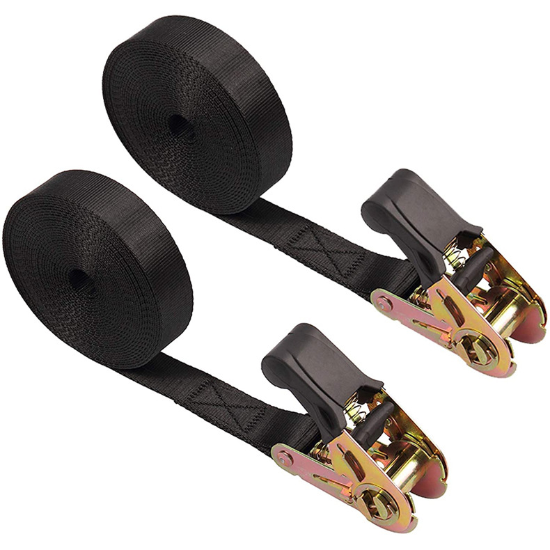 包胶拉紧器绑带黑色捆绑带棘轮拉紧器收紧带汽车摩托车货物固定带