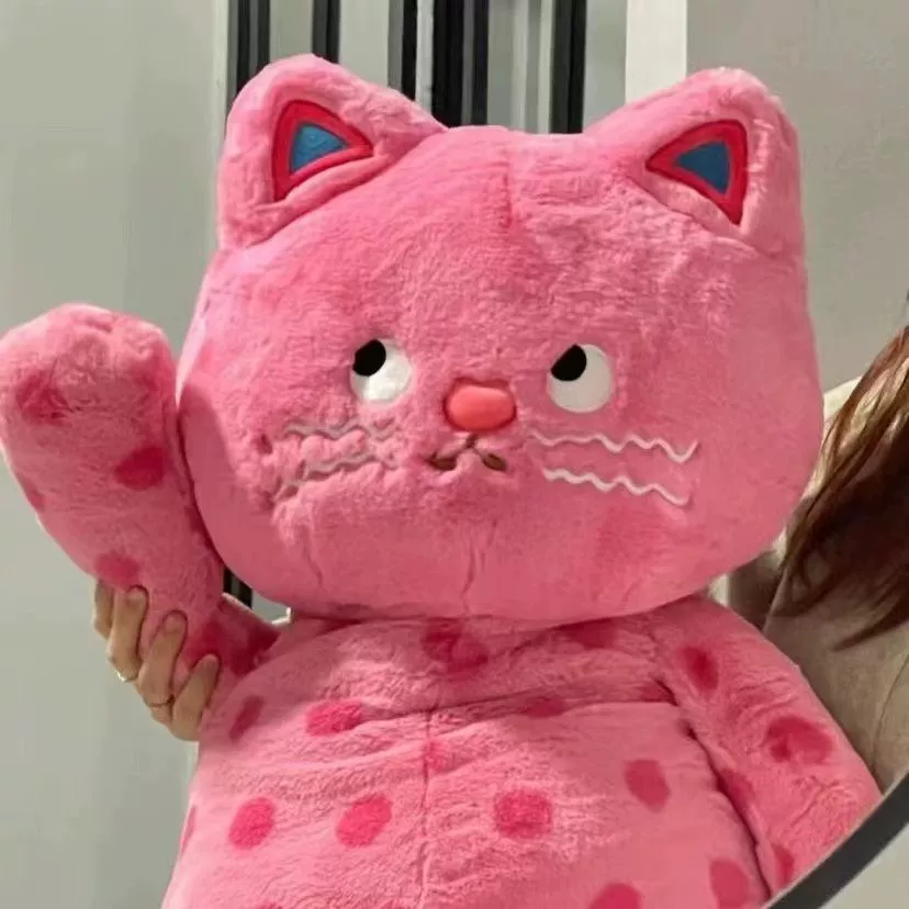 Plush Cat Pillow Doll, Soft Spot Pattern, Gift Sizes 40–120 cm