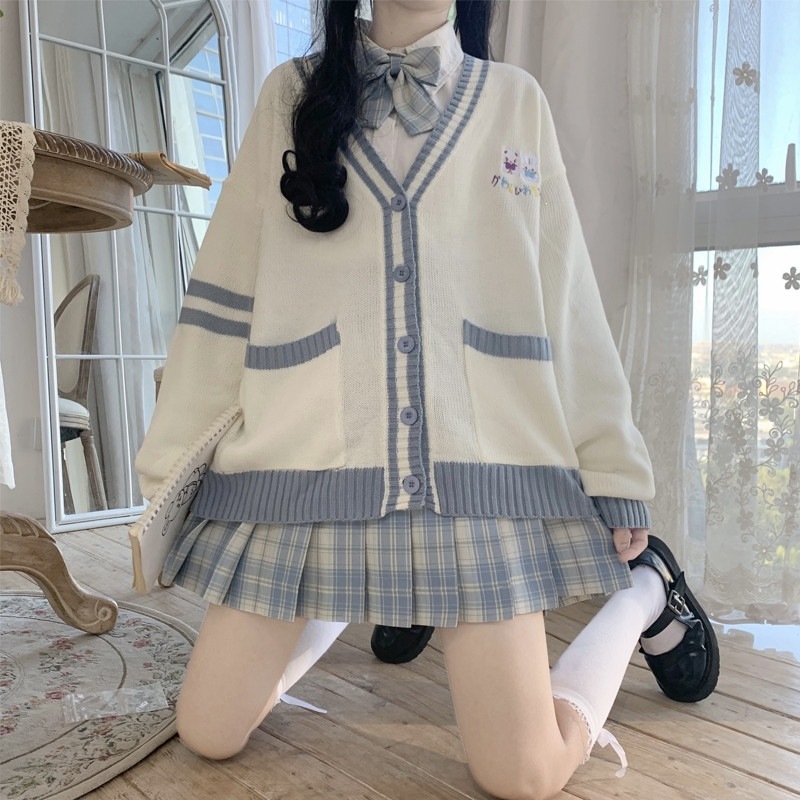 jk制服裙开衫毛衣套装秋冬衬衫日系软妹学院风学生校服水手服