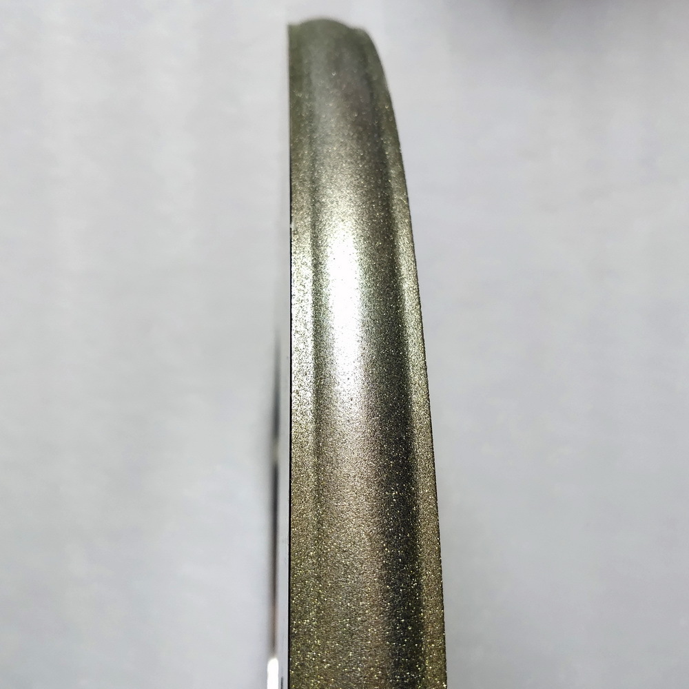 专业生产研磨粉未冶金材料的好工具---高精密电镀金刚石圆弧砂轮