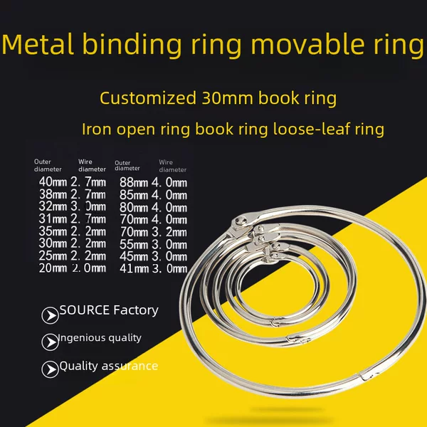 Binding Rings, Iron Ring Clips, Book Rings, Calendar Book Binding Rings, Card Rings, Metal Binder Rings, Clips