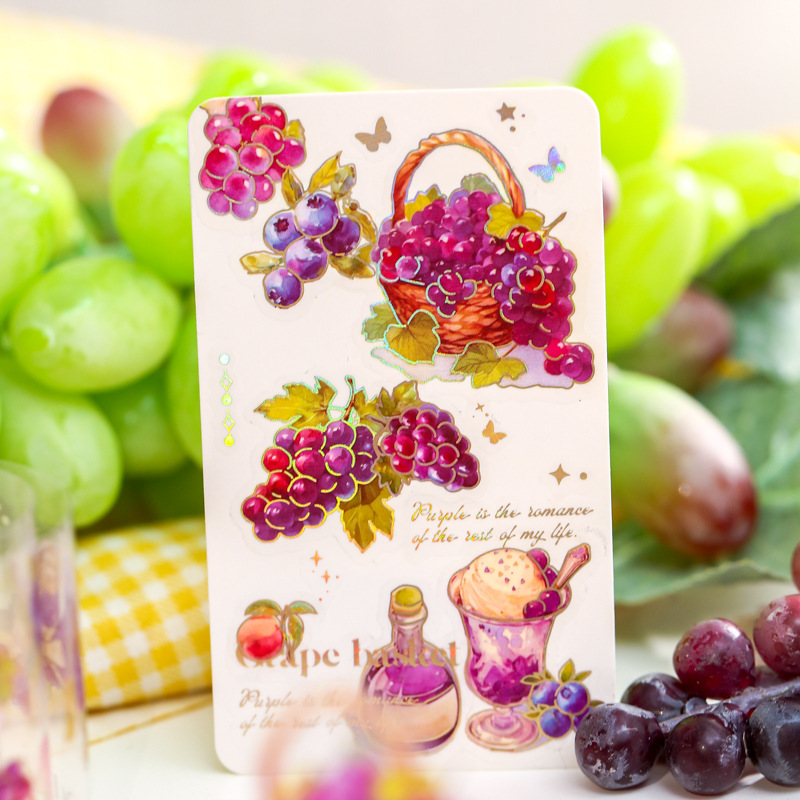 Mr. Paper cinta de un solo rollo facción romántica afrutada ilustración de frutas tema cuenta a mano bricolaje decoración material pegatinas