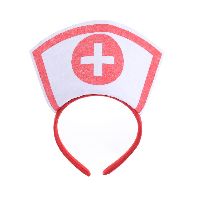 Juegos de rol de enfermería banda de cabello Halloween joyería de enfermería polvo sombrero banda de cabello niñas banda de cabello transfronteriza tarjeta de cabello