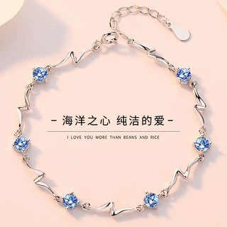 925纯银手链女韩版简约个性小众设计竹节手链海洋之星生日礼物