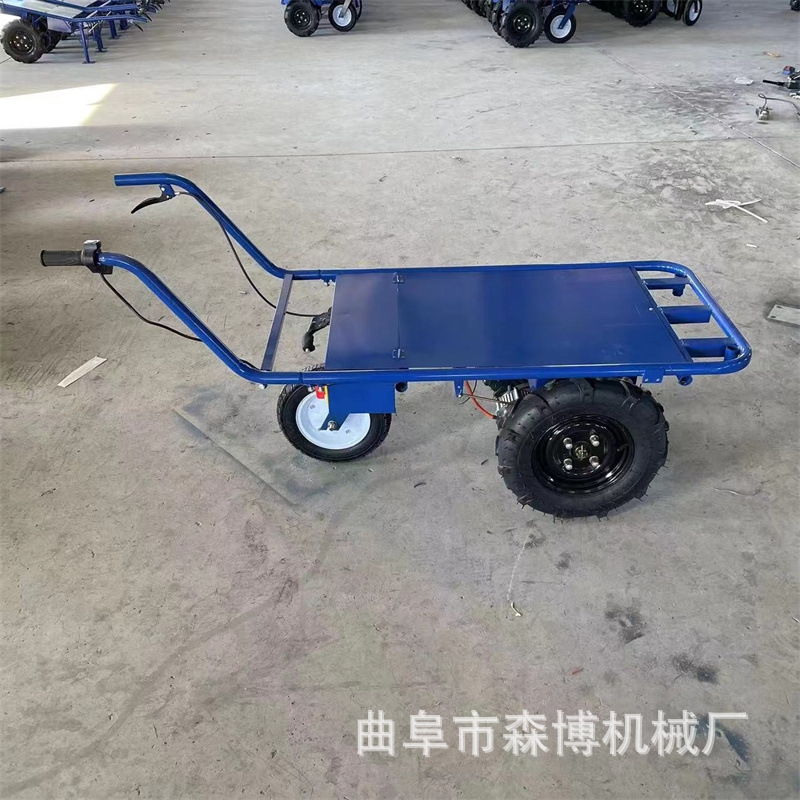 轻便手推电动平板车山路爬坡运输老虎车果园大棚搬运电动手推车