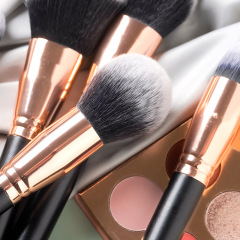 Black Amazon Single Foundation Brush Loose Powder Brush Round Head Oblique Head Makeup Tool Highlighter Blush Brush Contouring Brush 
