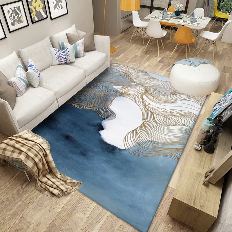 Alfombra moderna minimalista para sala de estar, alfombra para entrada, alfombra 3D impresa para sofá y mesa de centro, suministro directo del fabricante. image 5