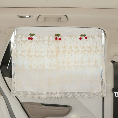 Car Sunshade Side Curtain Suction Car curtains - lace-cherry-b-style