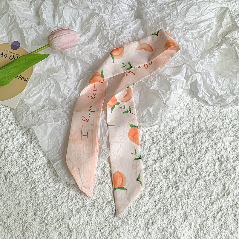 Bufanda de seda, banda larga, sensación de alta calidad, nuevo estilo, cuello, bufanda pequeña, serie de frutas, pañuelo para el cabello, cinta para el cabello