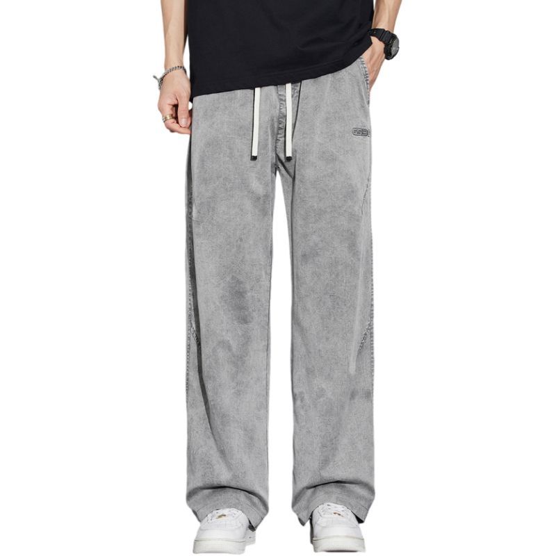 Snowflake Tencel Jeans Men's 2026 Summer Thin Loose Straight American Style Trendy Brand Washed Casual Long Pants