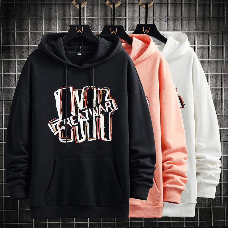 Felpa con cappuccio con cappuccio pullover maglione base girocollo a maniche lunghe, versatile, casual, primaverile e autunnale da uomo_voghion.com