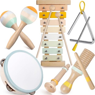 Cross-Border Wooden Orff Children's Percussion Instrument Combination Percussion Sand Hammer Music Set Early Education Educational Toys