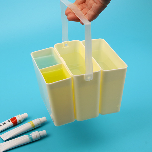 Wei Zhuang three-in-one plastic bucket art painting sink can be connected and spliced ​​to combine portable square pen washing bucket