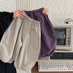 邦诚儿童裤子2025秋季新款韩版男女童宽松纯色休闲裤百搭童裤批发