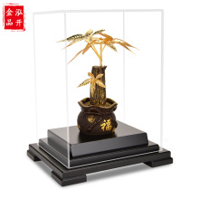 泓开金品楼盘开盘送业主摇钱树乔迁开业金箔发财树摆件家居礼品