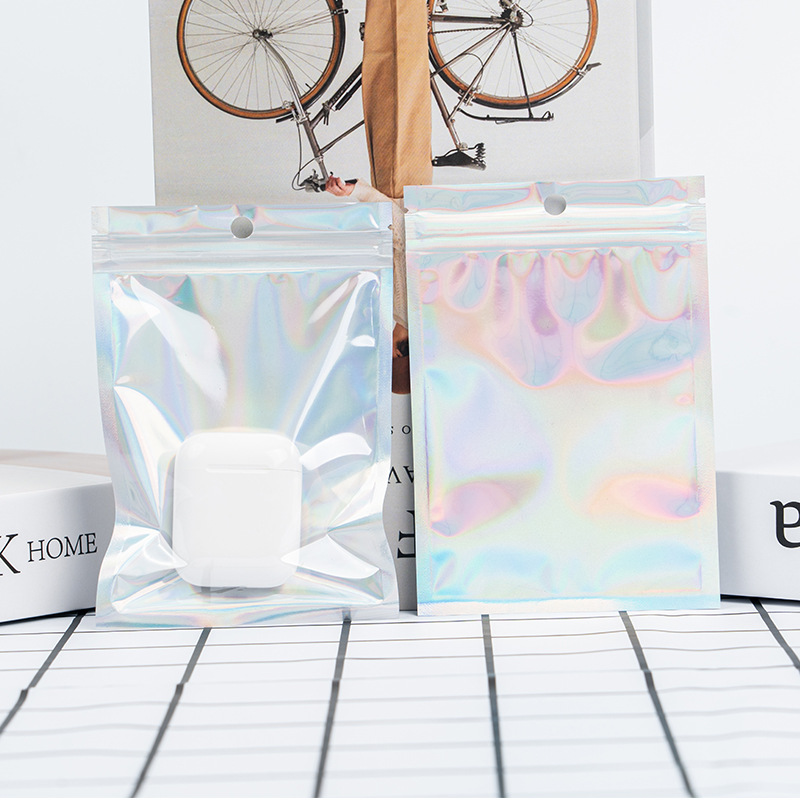 Bolsas autosellables láser de colores, bolsas láser yin-yang, bolsas de sellado transparentes, bolsas de sellado para fundas de teléfono, bolsas autosellables para embalaje de joyería