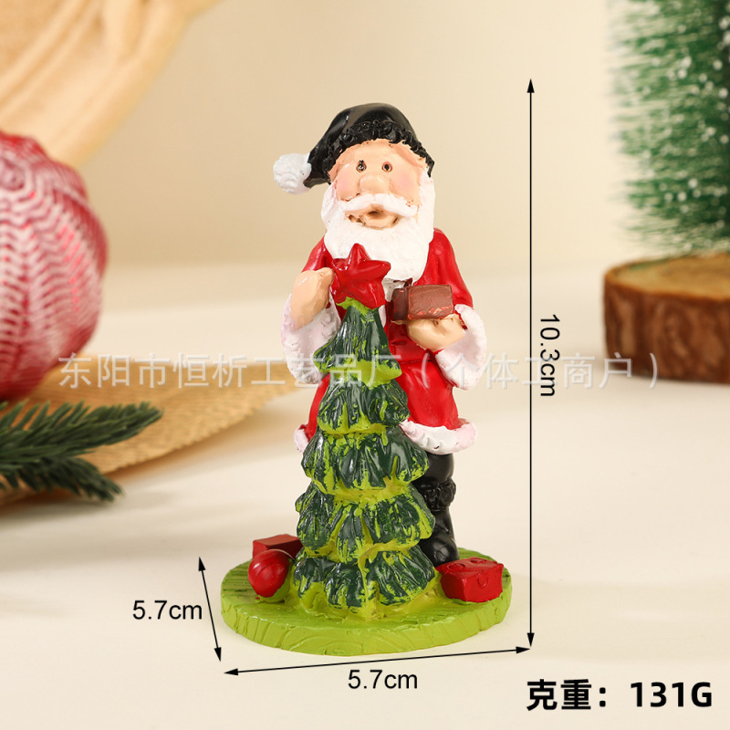 欧美创意迷你圣诞老人树脂家居桌面小摆件氛围装饰圣诞节工艺品|undefined