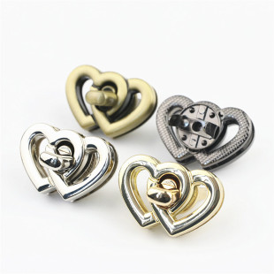 Luggage hardware accessories bag lock double heart lock heart lock/hardware lock buckle metal screw lock switch lock buckle