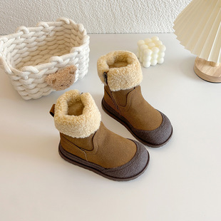 Cross-border children's snow boots manufacturers wholesale winter girls cotton shoes fleece-lined warm cotton boots foreign trade boys winter boots
