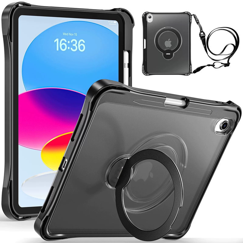 Suitable for Ipad11 Generation A16 Protective Case Pro11 Metal Rotating Stand Air4/5 Frosted Acrylic Anti-Fall Shell Suitable for Ipad11 Generation A16 Protective Case Pro11 Metal Rotating Stand Air4/5 Frosted Acrylic Anti-Fall Shell