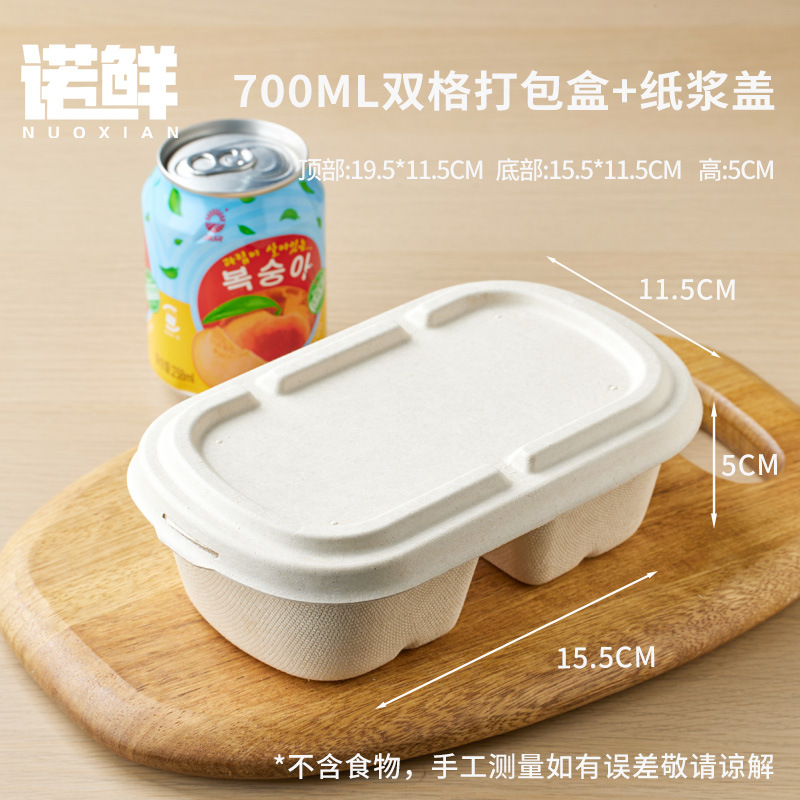 Caja de embalaje de frutas, caja de comidas desechable, viaje de primavera, picnic, camping, comida ligera, arroz cortado, doble división al aire libre