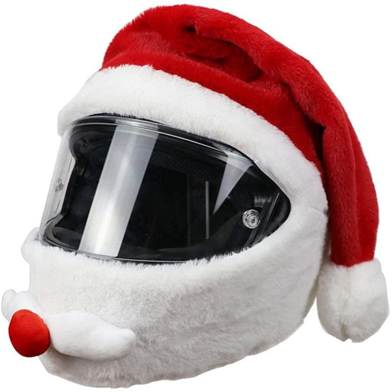 Cross-Border Popular American Plush Christmas Hat Outdoor Christmas Motorcycle Head-Mounted Christmas Hat Decorative Hat