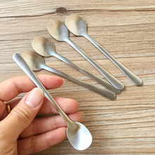 304不锈钢勺子餐具家用调味勺创意短款小圆勺咖啡勺可印logo
