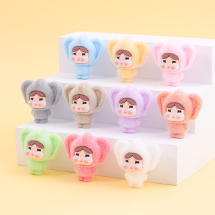 Cross-Border Cute Flocked Elephant Tear Doll Adorable Plush Toy Blind Bag Desktop Ornament Keychain Accessory
