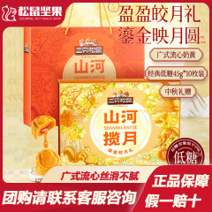 三只松鼠月饼盈盈皎月礼450g/460g低糖奶黄流心月饼糕点中秋送礼
