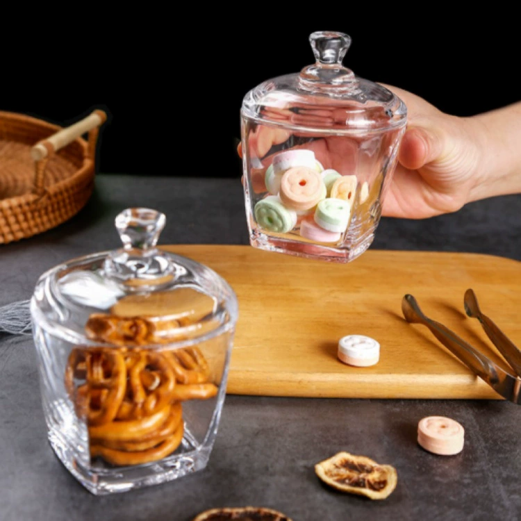 Rins ветер прозрачные стеклянные конфеты банка с крышкой хрустальная банка для хранения