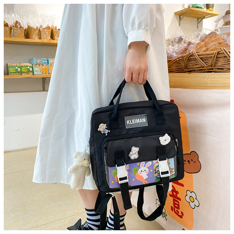Book bag, handbag, canvas bag, large-capacity crossbody bag for girls, single-shoulder bag for primary school students, tutorial bag for classes, tutoring undefined