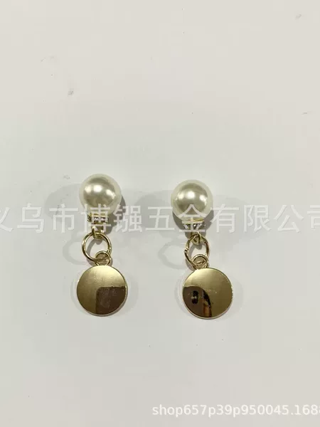 New Korean fashion simple pearl disc pendant bag hardware accessories, compact and available in multiple colors for DIY