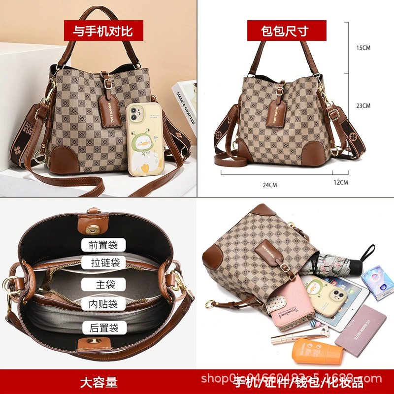 Shoulder bag, retro one-shoulder bag, purse