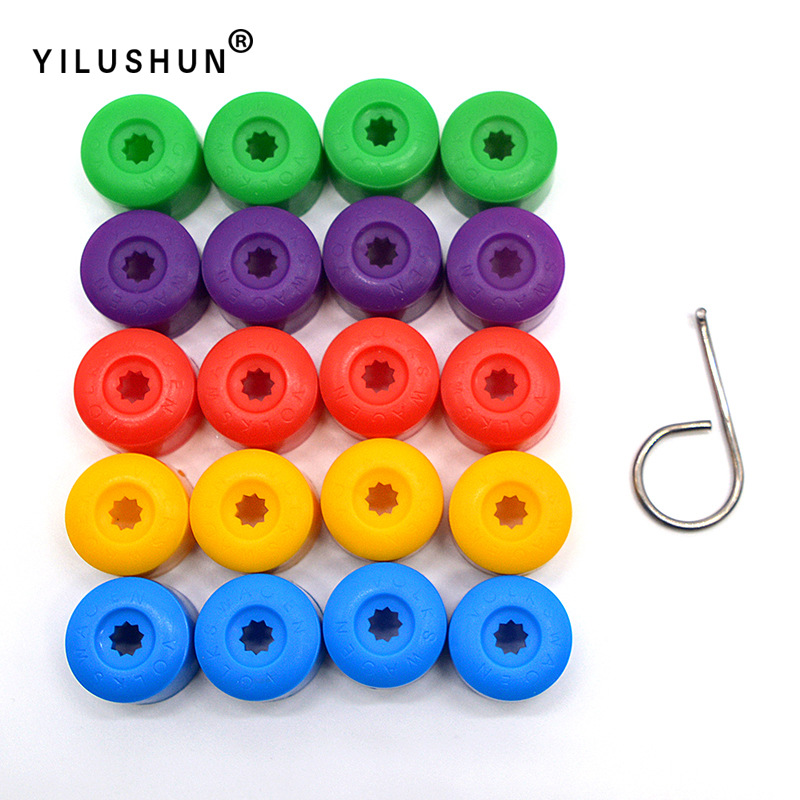 17mm 19mm 21mm universal del neumático de coche tapón rosca cubo decorativo plástico tuerca cubierta protectora