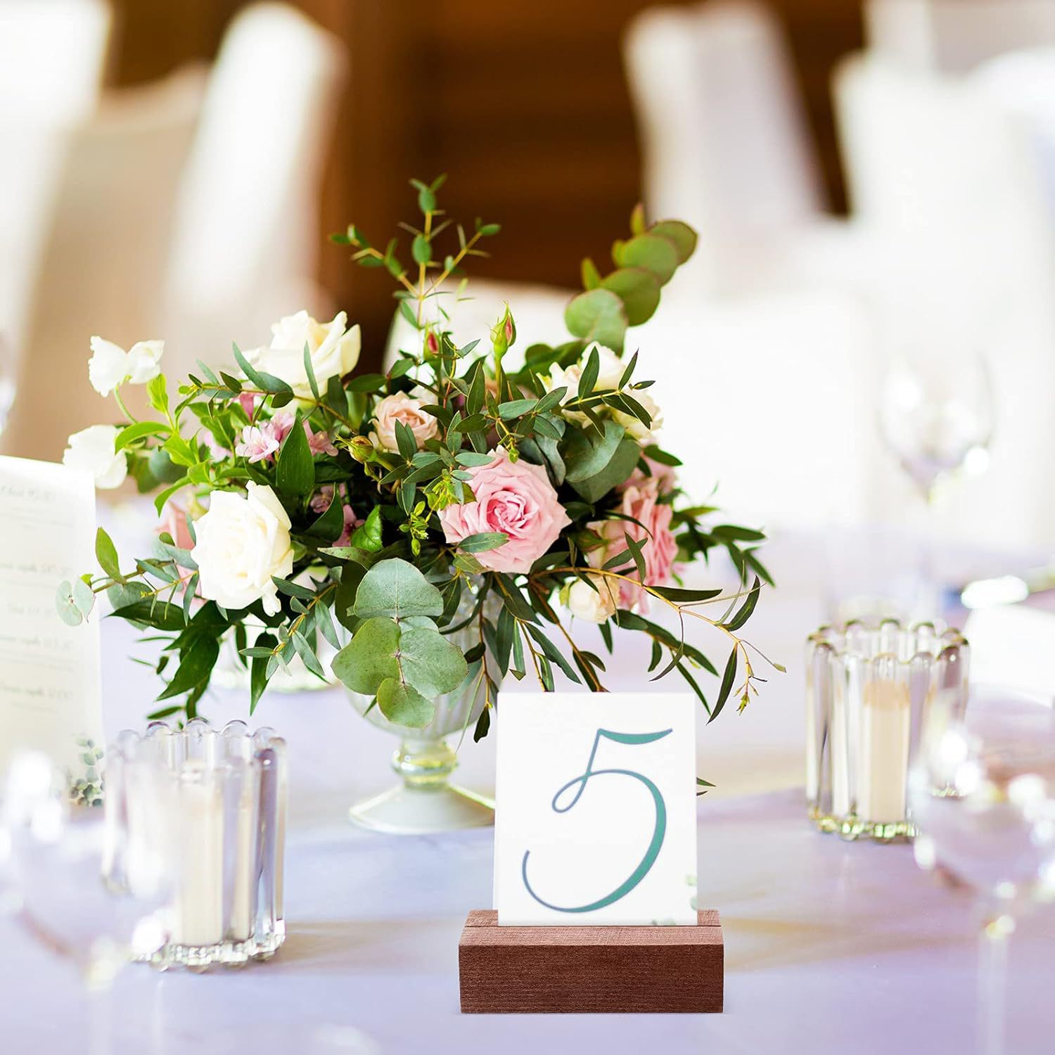 Wooden card holder wooden sign holder holder desk stent for wedding…