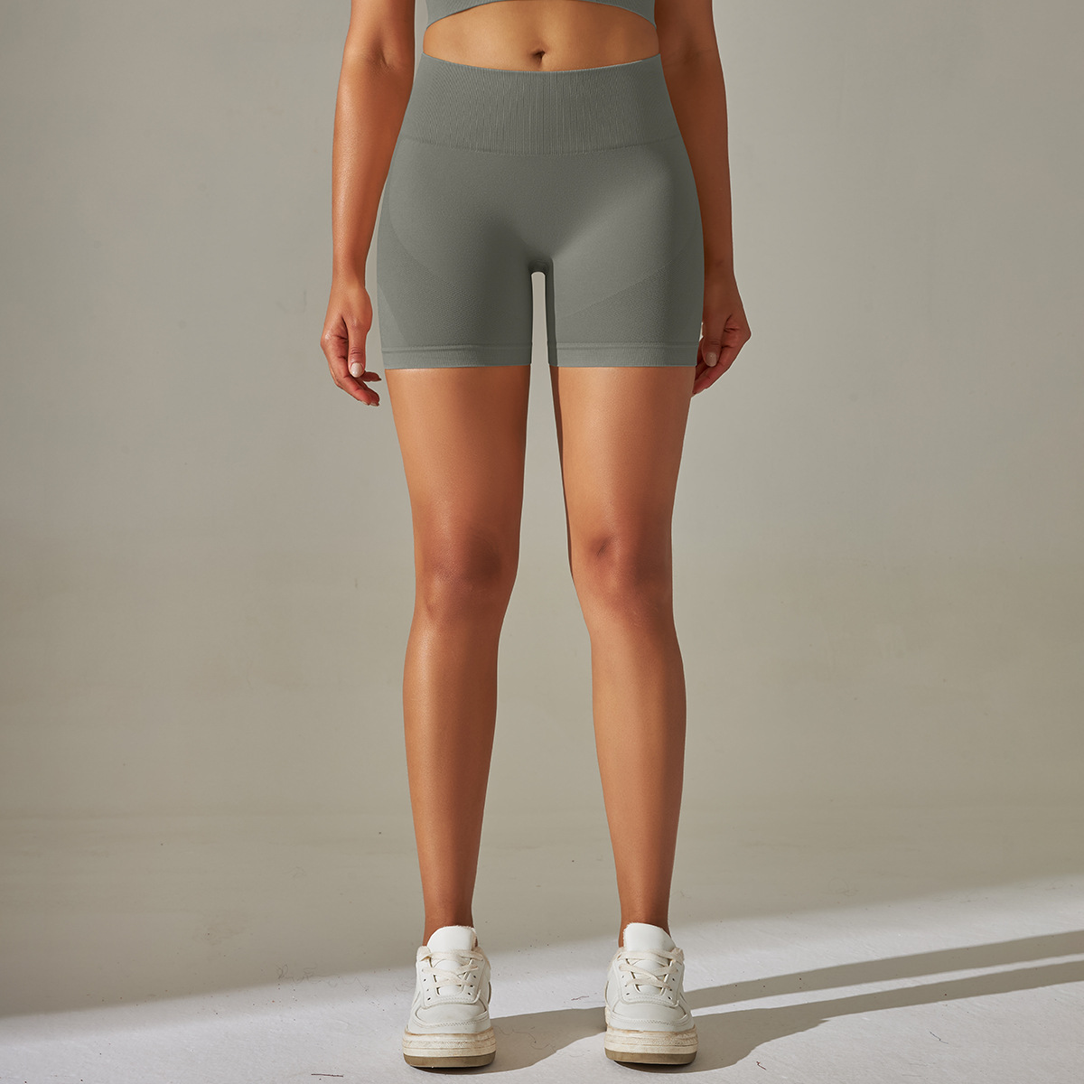 Pantaloni de yoga uni, tricotați fără cusături, culoare piersică, pentru ridicarea feselor și strângerea abdomenului, cu talie înaltă, pentru sport, alergare, fitness_voghion.com