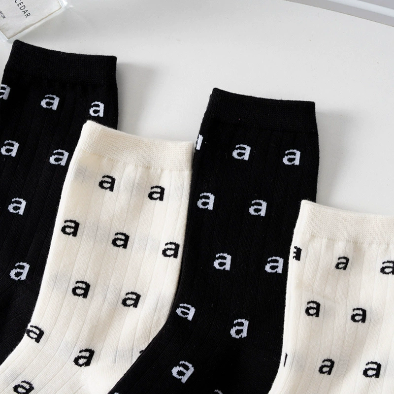 (Cross-border trading), breathable thin spring summer brand knee socks, mid-length