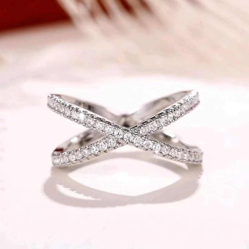 Ring Shining Cross Wedding Engagement Women's Ring_voghion.com