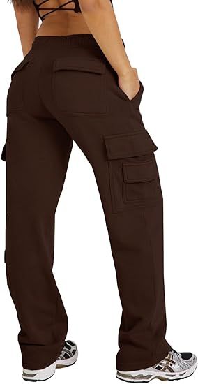 Women's Clothing New Multi Pocket Y2K Overalls Casual Loose Sports Fitness Wide Leg Pants_voghion.com
