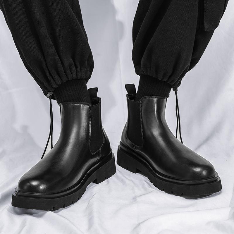 Otoño e invierno botas cortas Chelsea de suela gruesa botas zapatos Martin zapatos de hombre-